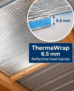 6.5mm Thermawrap reflective foil roof insulation — valued at $220