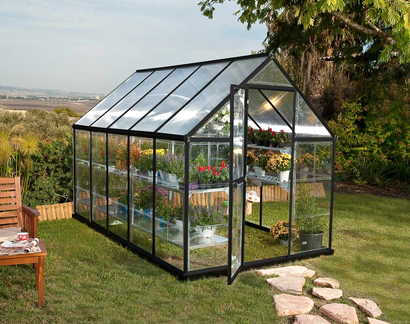 HYBRID 6'x10' GREY GREENHOUSE