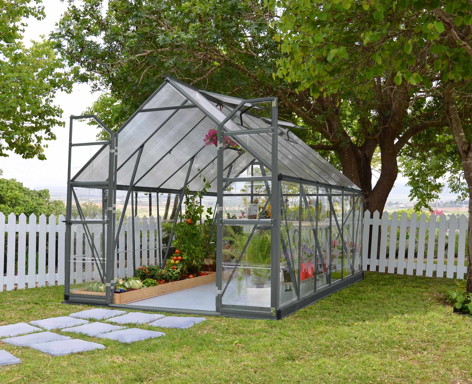 BALANCE 8'X12' GREENHOUSE 2.4mx3.6m GREY
