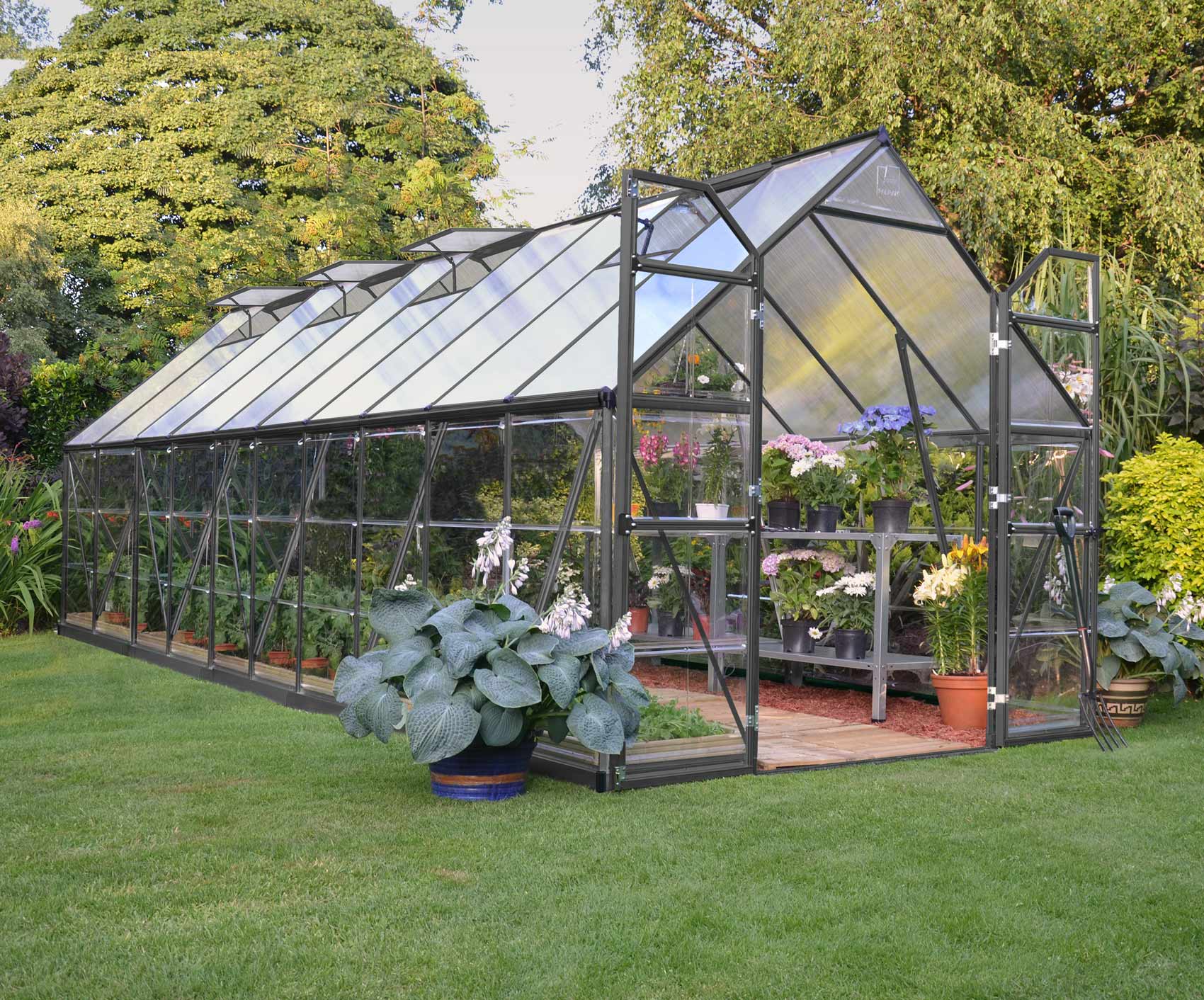 BALANCE 8'X20' GREENHOUSE 2.4mx6m GREY