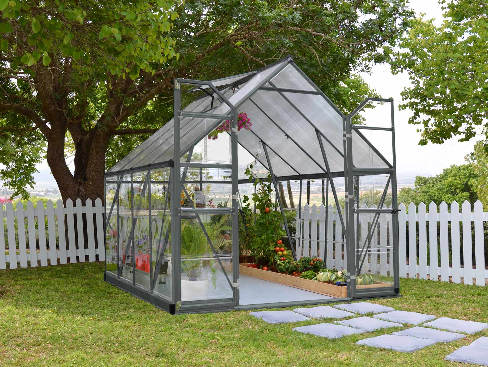BALANCE 8'X8' GREENHOUSE 2.4mx2.4m GREY