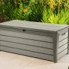 KETER BRUSHWOOD OUTDOOR STORAGE BOX GREY 455L