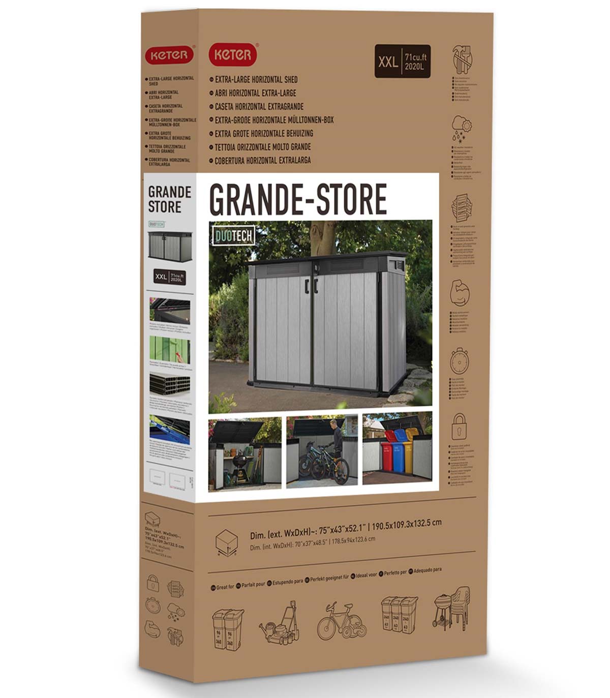 KETER GRANDE STORE 1.9m x 1.1m 2020L +Discount available