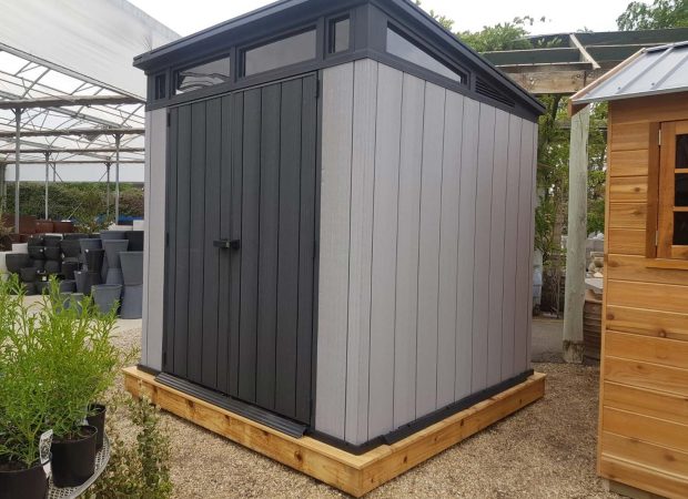 keter artisan pent outdoor plastic garden storage shed
