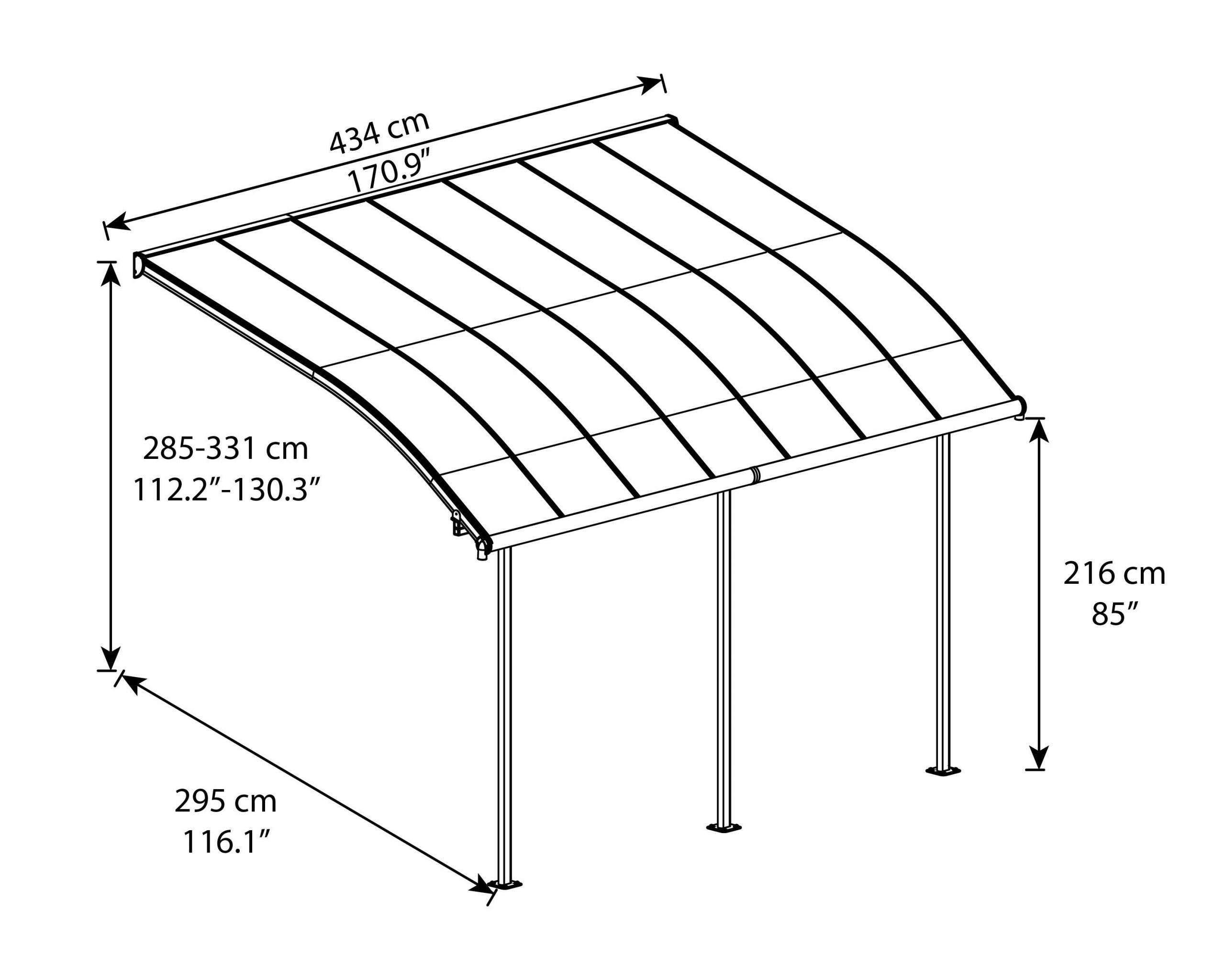 JOYA 3m x 4.25m PATIO COVER/SHADE KIT