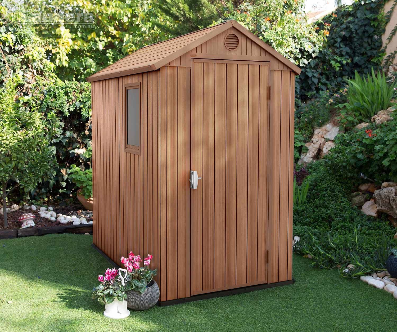 KETER DARWIN 4'x6' GARDEN SHED BROWN 1.3mx1.8m