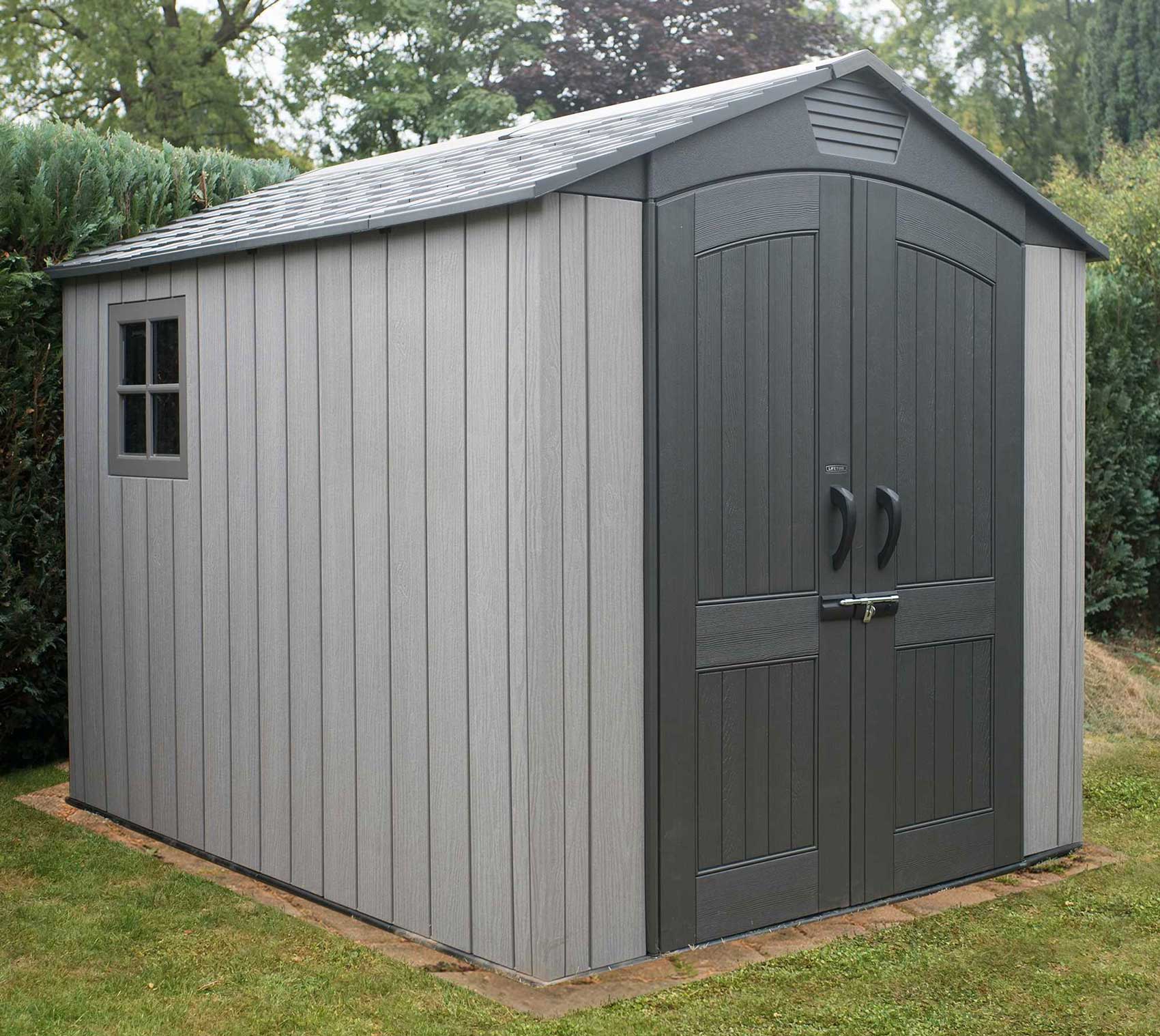 LIFETIME 7'x9.5' GARDEN SHED 2mx2.9m TEXTURED GREY