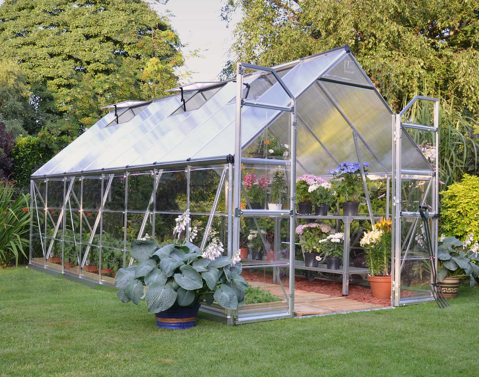 BALANCE 8'X16' GREENHOUSE 2.4mx4.8m SILVER