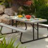LIFETIME 1.8m GREY COLLAPSIBLE PICNIC TABLE