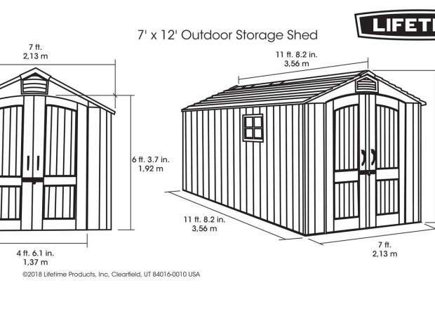 Lifetime 7 X12 Garden Shed 2mx3 4m Textured Grey