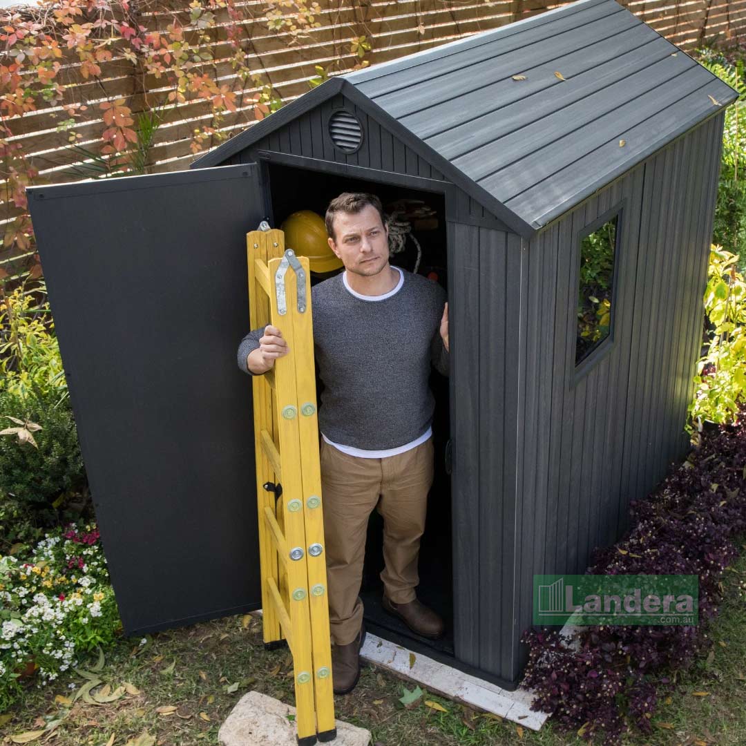 KETER DARWIN 4'x6' GARDEN SHED GREY 1.3mx1.8m