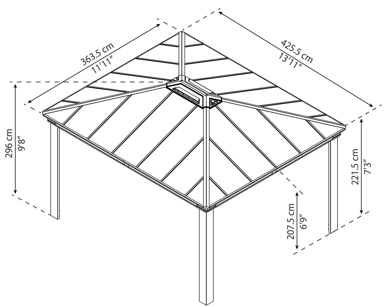 DALLAS 4300 GAZEBO 4.3mx4.3m