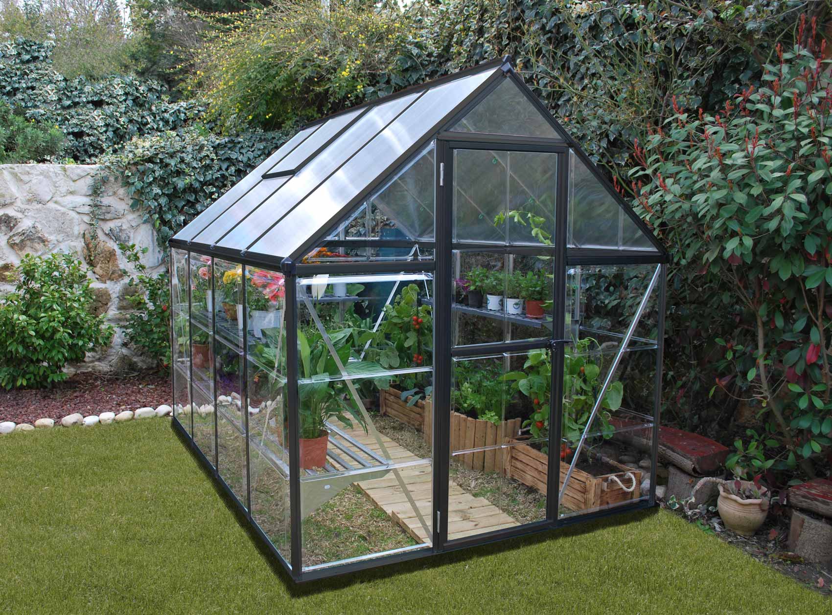 HYBRID 6'x8' GREY GREENHOUSE