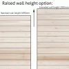 Extended wall height – 2020mm