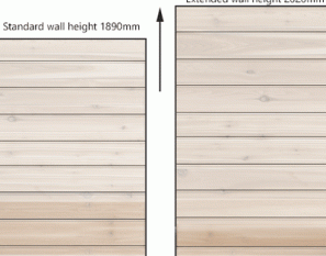 Extended wall height - 2020mm