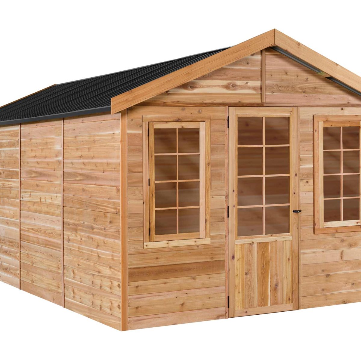 Standard JACARANDA, ready to bolt to a concrete slab or you can use our HD floor. Several other optional accessories are also available. The cedar range is supplied unpainted and is not lined or insulated but can be used as supplied, talk to us about any extra needs you may have.
