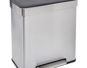 Stainless Steel 2 Compartment Pedal Bin - 2 x 30L