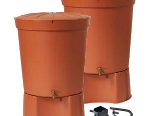 300L TOSKANA MINItank x 2 Kit (with Linking Kit, Diverter & Stands) - Terracotta