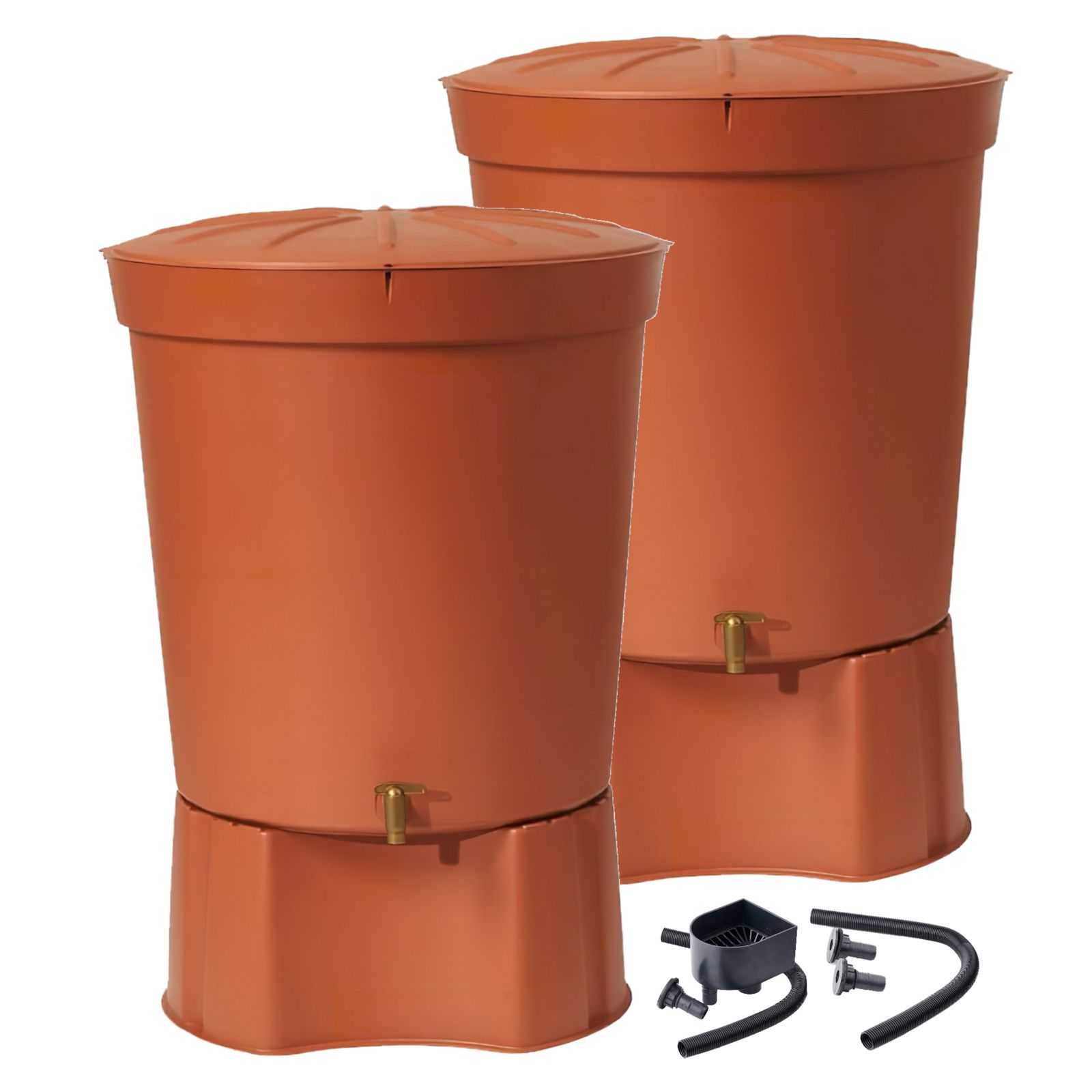 300L TOSKANA MINItank x 2 Kit (with Linking Kit, Diverter & Stands) – Terracotta