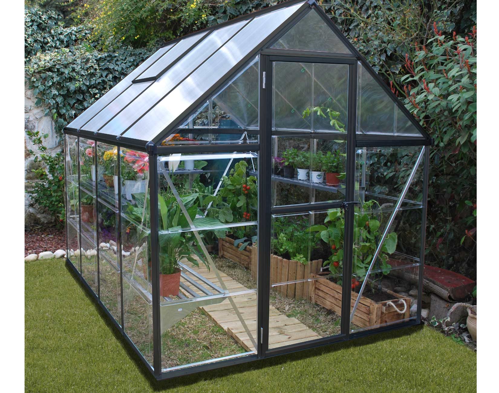 HYBRID 6’x8′ GREY GREENHOUSE