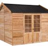 Standard Ridgeview, ready to bolt to a concrete slab or you can add our optional Subfloor. Includes double doors plus all hardware required for assembly. Comes with everything you see in the photo and can be used as supplied.