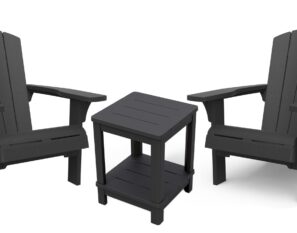 Keter Troy Adirondack Set with Deluxe Table - Graphite