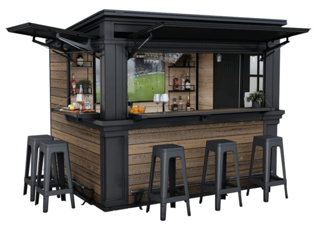 Keter Signature Outdoor Garden Bar - Walnut Look