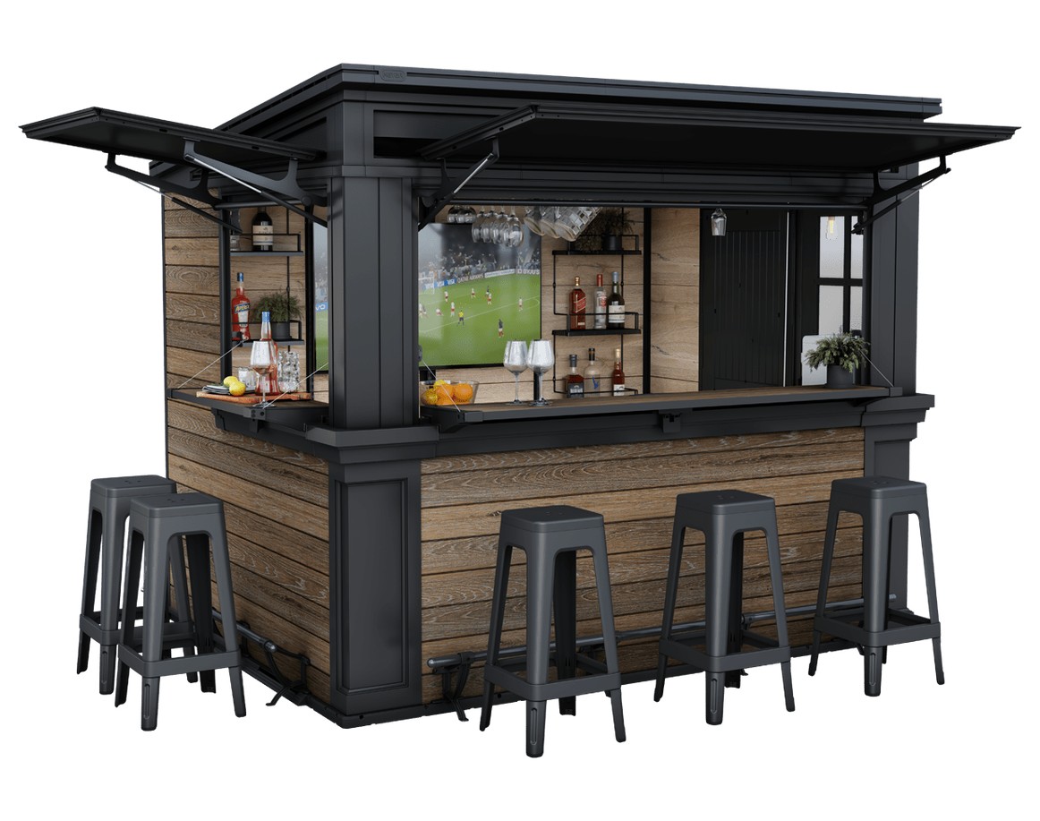 Keter Signature Outdoor Garden Bar - Walnut Look