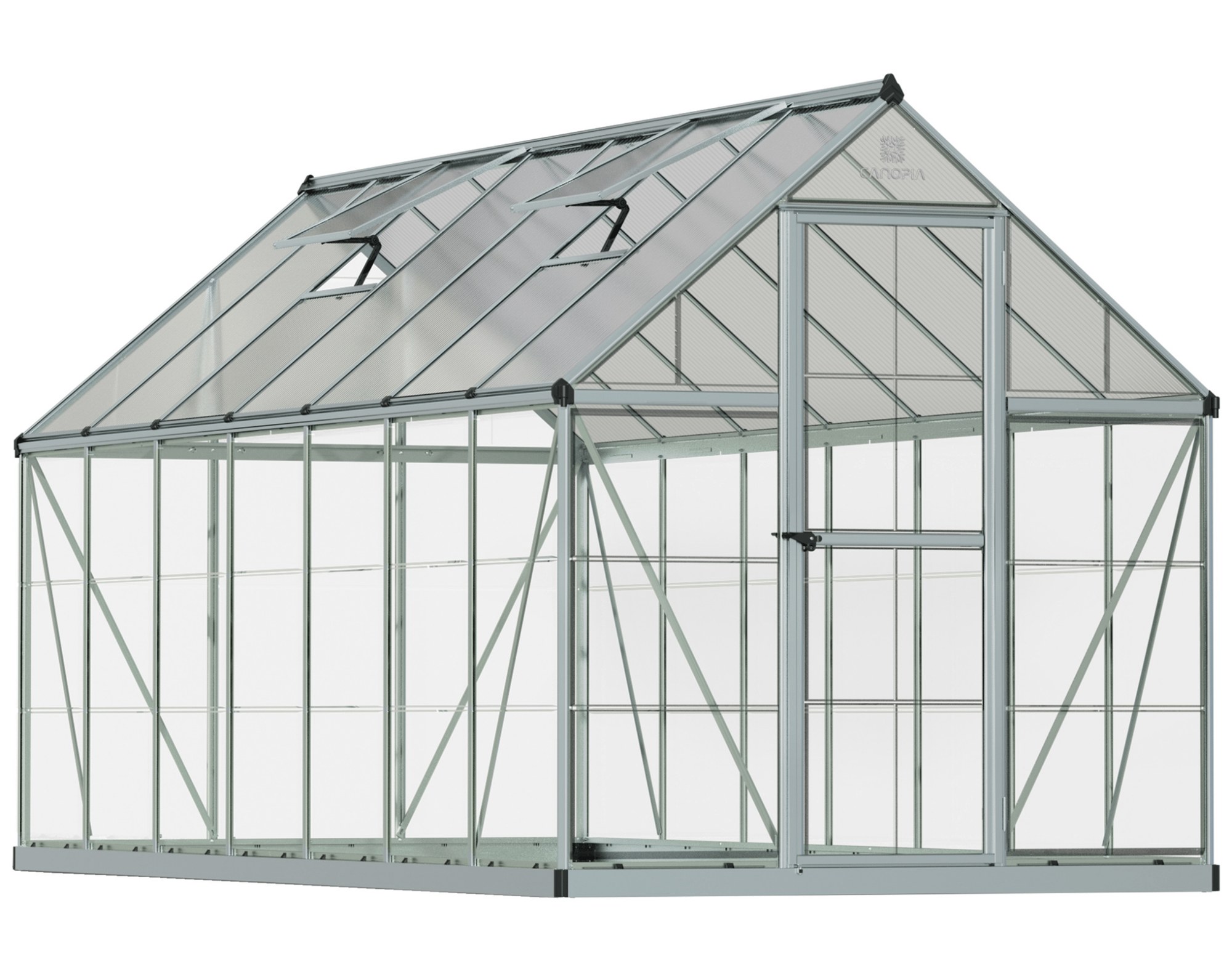 6' x 14' Hybrid Greenhouse - Silver Frame (1.9m x 4.3m)