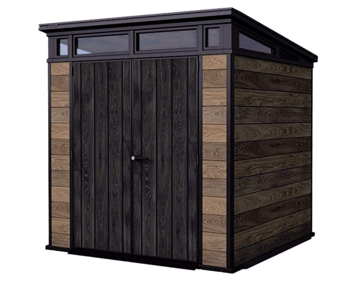 Keter Signature Pent 7x7 Shed - Walnut Look (2.2 x 2.2m)