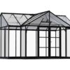 Triomphe Orangery Garden Chalet Greenhouse - Black Frame (4.6m x 3.8m)