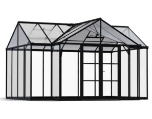 Triomphe Orangery Garden Chalet Greenhouse - Black Frame (4.6m x 3.8m)