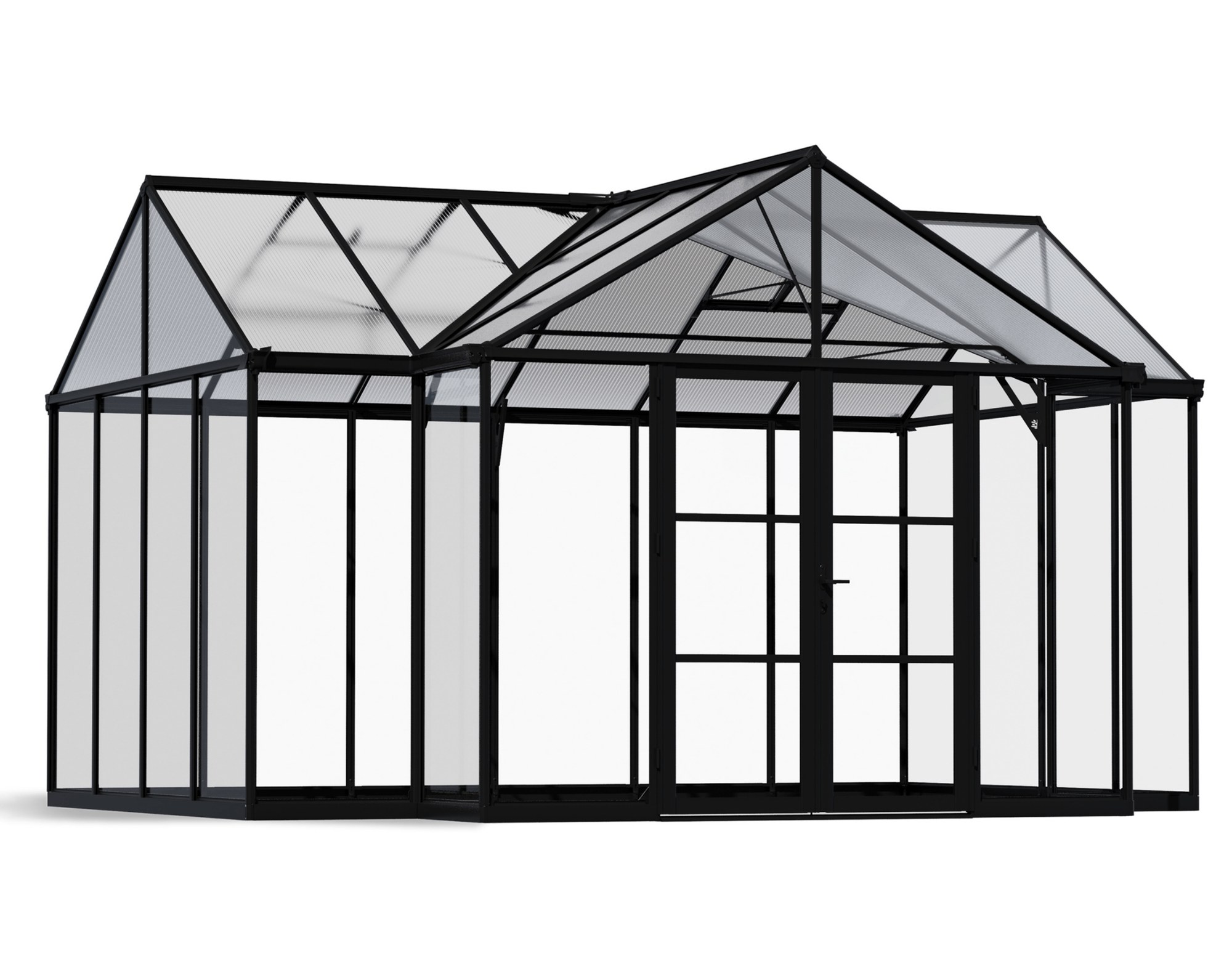 Triomphe Orangery Garden Chalet Greenhouse - Black Frame (4.6m x 3.8m)