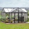 Triomphe Orangery Garden Chalet Greenhouse - Black Frame (4.6m x 3.8m)