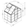 6' x 4' Harmony Greenhouse (1.9m x 1.3m) Green Frame