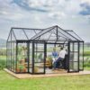 Triomphe Orangery Garden Chalet Greenhouse - Black Frame (4.6m x 3.8m)