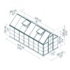 6' x 14' Hybrid Greenhouse - Silver Frame (1.9m x 4.3m)