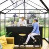 Triomphe Orangery Garden Chalet Greenhouse - Black Frame (4.6m x 3.8m)