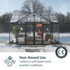 Triomphe Orangery Garden Chalet Greenhouse - Black Frame (4.6m x 3.8m)