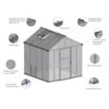 GLORY 6' x 8' Premium Greenhouse - Grey Frame (2.0m x 2.5m)