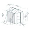 GLORY 6' x 8' Premium Greenhouse - Grey Frame (2.0m x 2.5m)