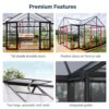 Triomphe Orangery Garden Chalet Greenhouse - Black Frame (4.6m x 3.8m)