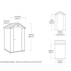 Keter Darwin 4x4 Garden Shed - Brown (1.2 x 1.2m)