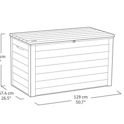 Keter Ontario 570L Storage Box - Walnut Look