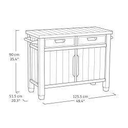 Keter Unity XL Drawers Outdoor Buffet Cabinet