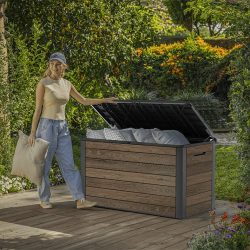 Keter Ontario 570L Storage Box - Walnut Look