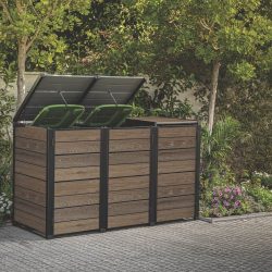 Keter Hideaway XL - 3 Bin (Walnut Look)