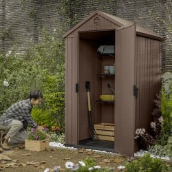 Keter Darwin 4x4 Garden Shed - Brown (1.2 x 1.2m)