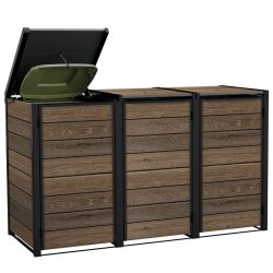 Keter Hideaway XL - 3 Bin (Walnut Look)