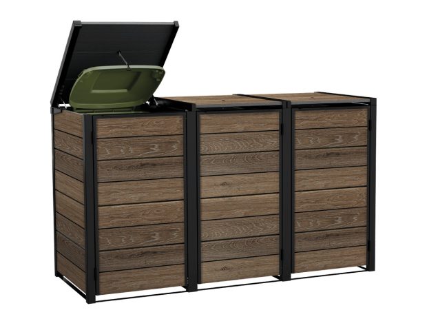 Keter Hideaway XL - 3 Bin (Walnut Look)